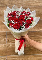 Load image into Gallery viewer, Red Rose Bouquet with White Fillers | BCG-147
