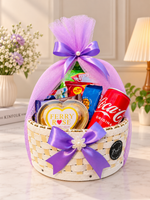 Load image into Gallery viewer, Snack Basket with Coke &amp; Cookies – Lavender Wrap | GB-188