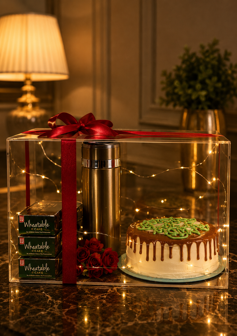Clear Cake Gift Box with Perfume & Treats | CB-006