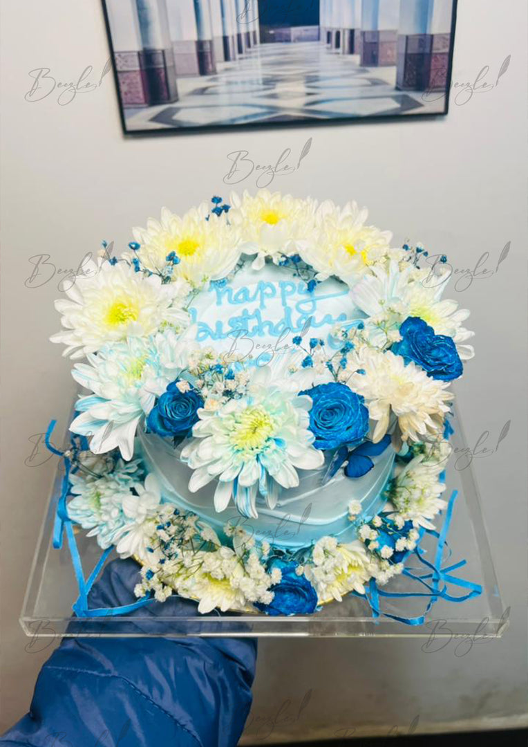 Blue Petal Crown Cake | GC-142