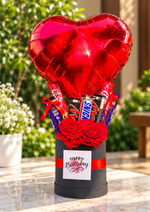 Load image into Gallery viewer, Sweetheart Delight Balloon &amp; Chocolate Gift Basket | GB-073