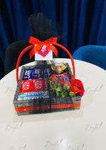 Load image into Gallery viewer, Premium Chocolate Gift Basket with Floral Red Touch | GB-095
