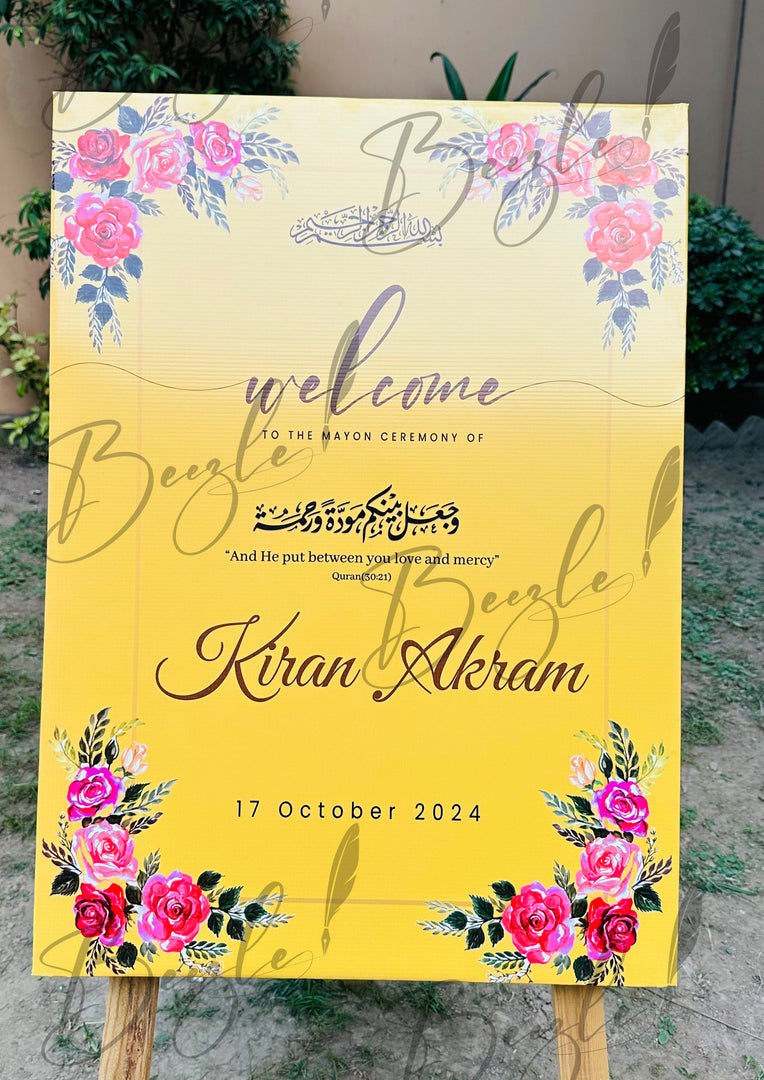 Wedding Welcome Board