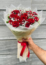 Load image into Gallery viewer, Red Rose Bouquet with White Fillers | BCG-147
