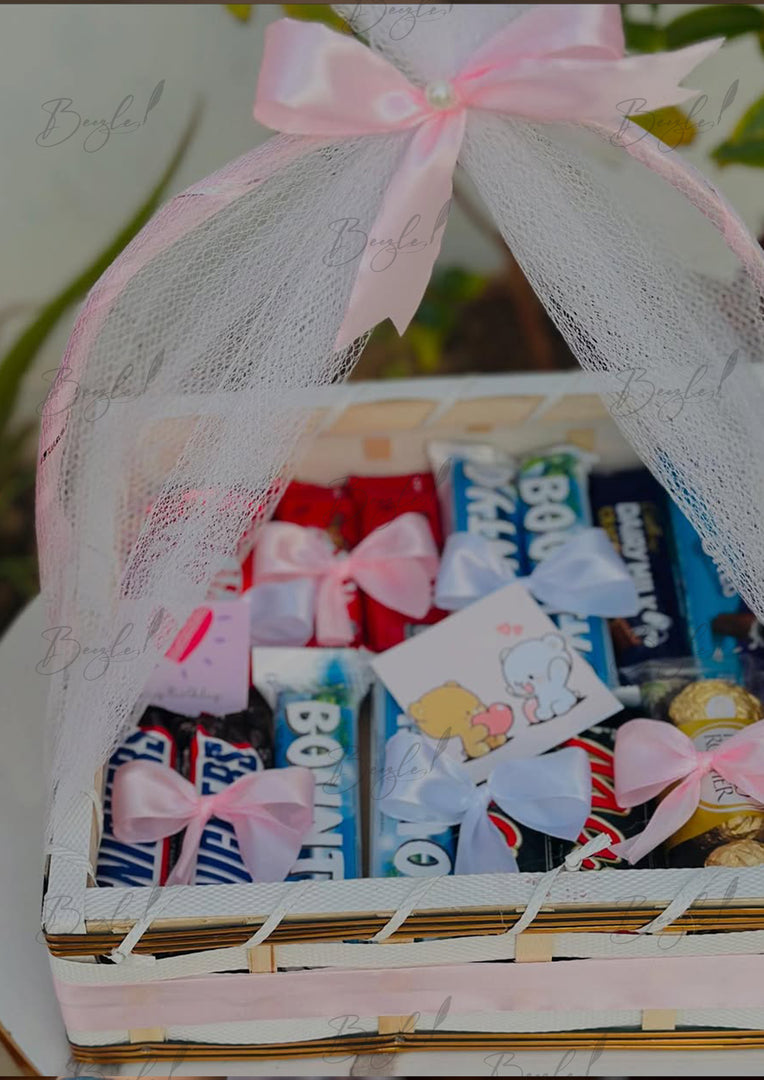 Pastel Pink Chocolate Basket | GB-162