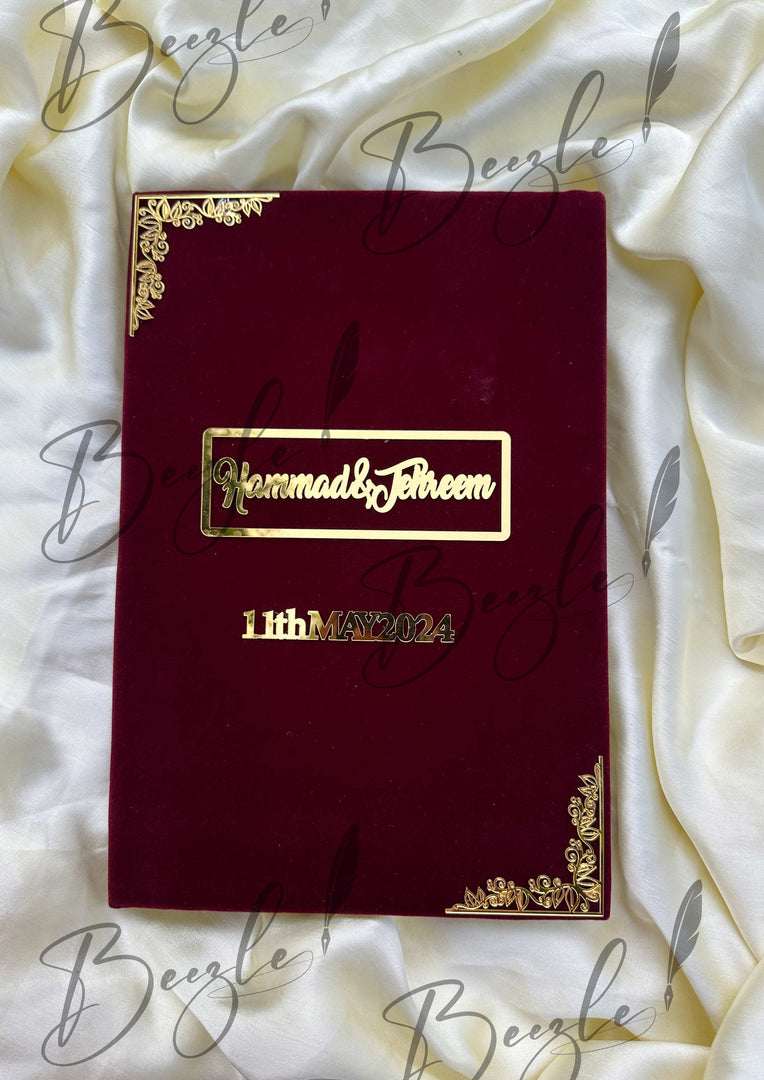 Customized Nikah Booklet With Beautiful Printed Nikkah Certificate | NB-008