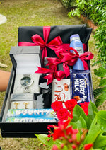 Load image into Gallery viewer, Men’s Gift Box with Watch &amp; Chocolates | GBO-114

