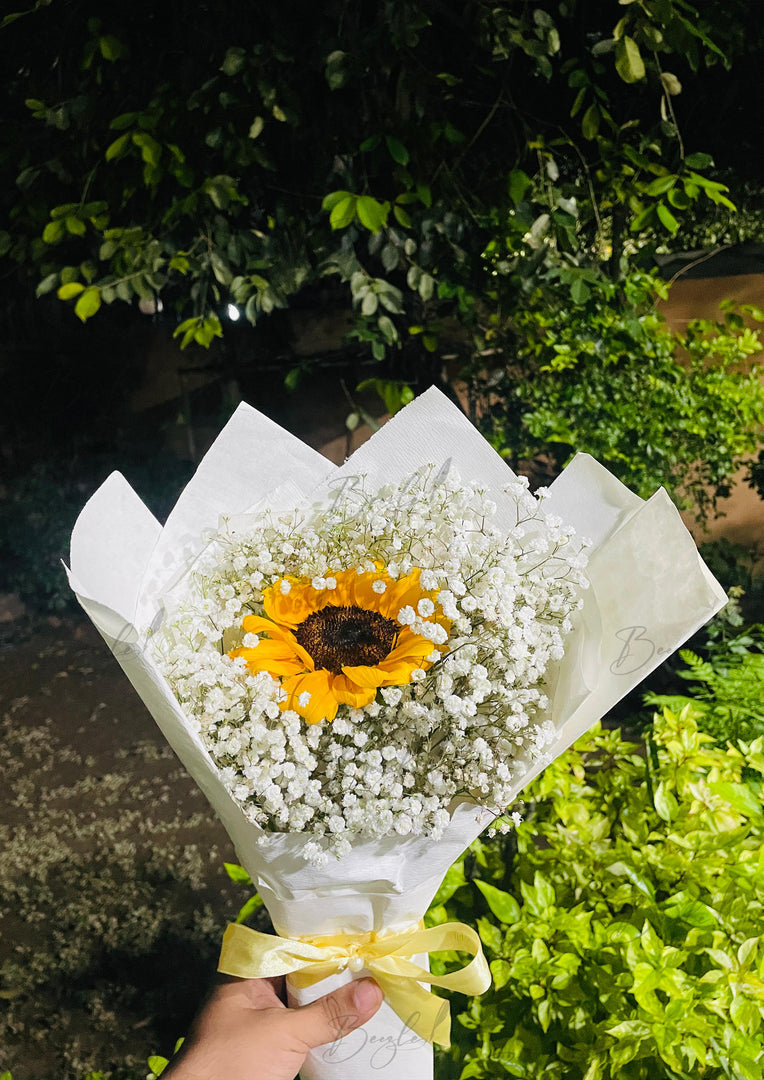 Sunflower & Baby’s Breath Bouquet | BCG-163