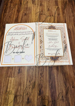 Load image into Gallery viewer, The Beautiful Nikkah Booklet With Thumb Impression &amp; Nikah Certificate | NB-011
