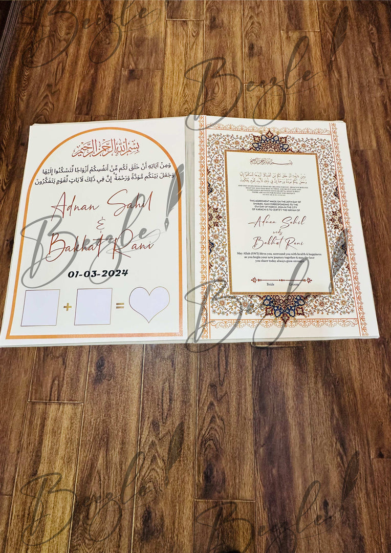 The Attractive Nikkah Booklet With Nikah Thumb Impression & Nikah Certificate | NB-011