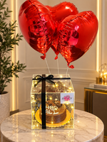 Load image into Gallery viewer, Heart Balloons &amp; Cake in Acrylic Box | GC-059