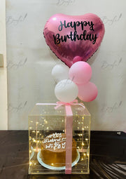Birthday Box with Balloon & Custom Name | GC-071