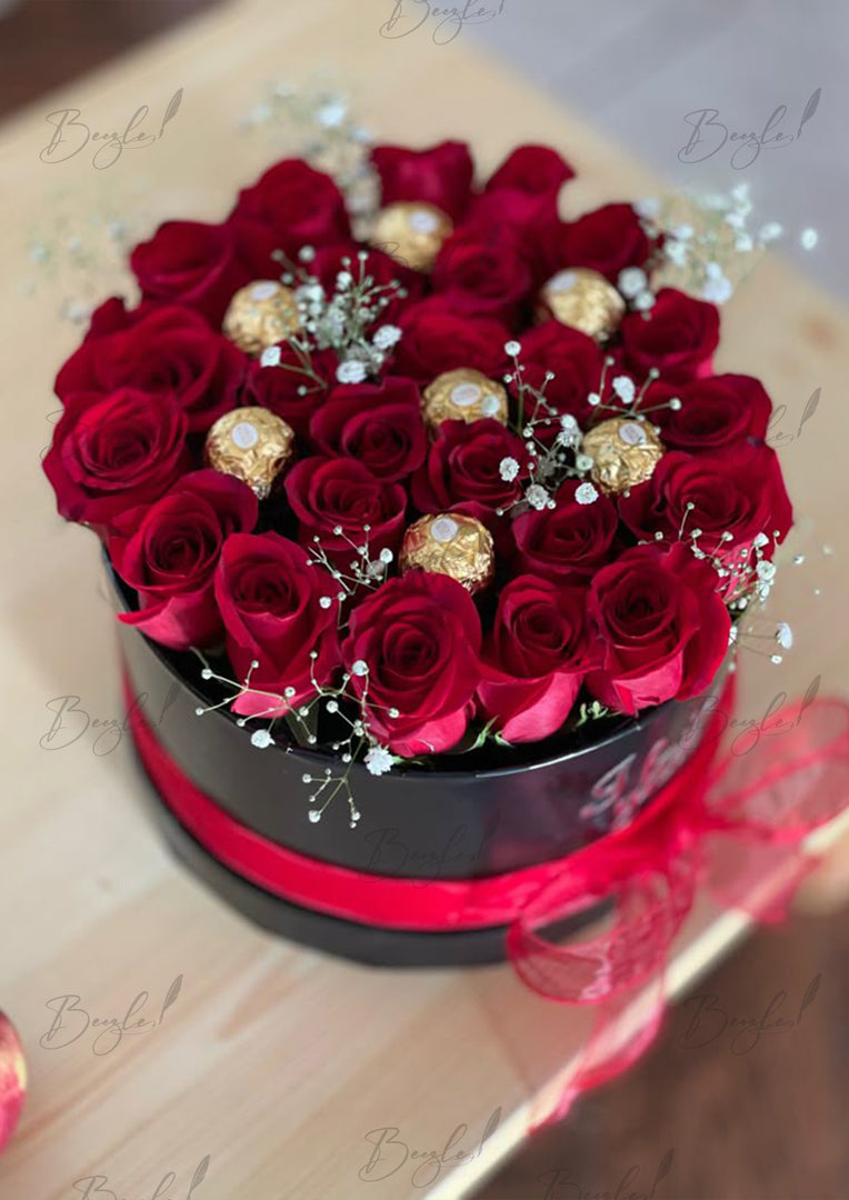 Red Roses & Chocolate Delight Bloom Bucket | BCG-076