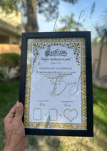 Load image into Gallery viewer, Nikah Certificate With Golden Border,Thumb Box and Signature Line | NC-071
