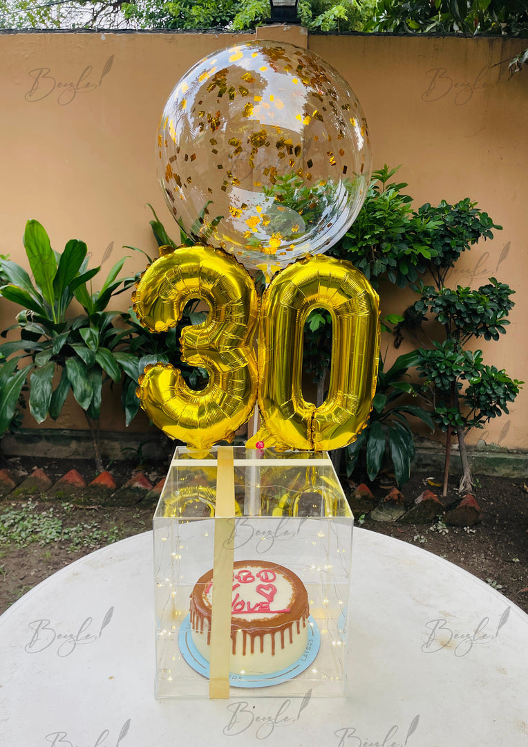 Birthday Confetti Balloon Box with Cake | GDEL-155