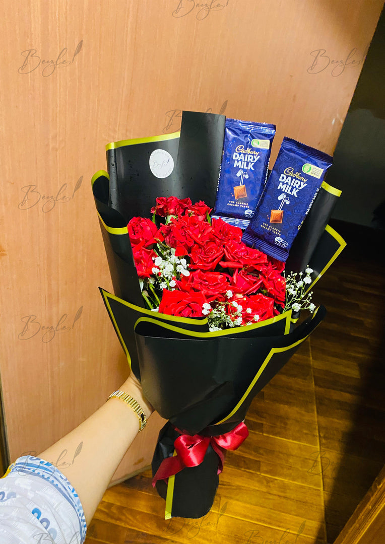Red Roses and Chocolate Bouquet | BCG-148