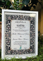 Load image into Gallery viewer, The Amazing Nikah Certificate With Stylish Black Border Line | NC-147