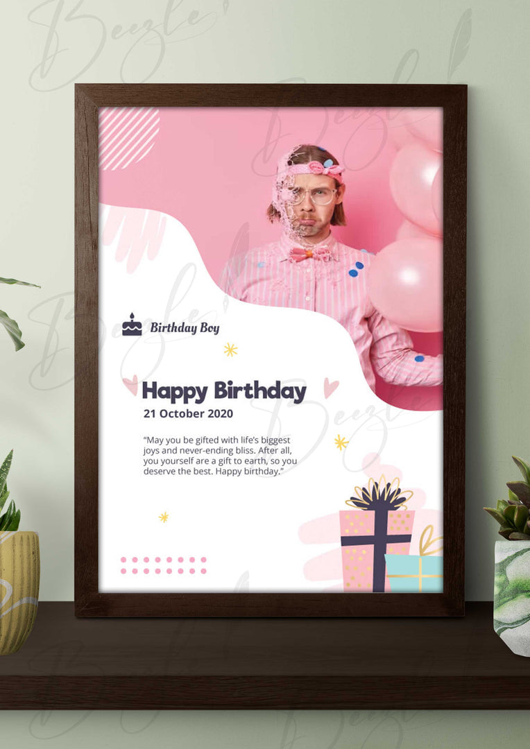 Customized Birthday Frame for Boy With Customized Photo | BFB-005