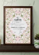 Load image into Gallery viewer, The Premium Nikah Certificate With Green &amp; Pink Design | NC-063
