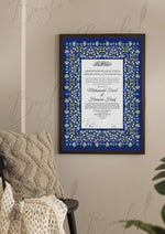 Load image into Gallery viewer, Premium Nikah Certificate With Blue Classic Design | NC-018
