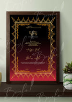 Load image into Gallery viewer, Nikah Certificate With Combination of Two Colours Black &amp; Red | NC-145
