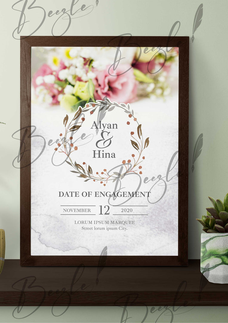 Nikah Frame With Date of Engagemant & Name | NF-001