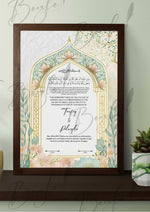 Load image into Gallery viewer, Nikah Certificate With Signature Line &amp; Customized Name | NC-058
