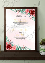 Load image into Gallery viewer, Nikah Certificate With Attractive Flower Print | NC-141
