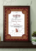 Load image into Gallery viewer, The Nikah Certificate Attractive Dark Maroon &amp; Golden Design | NC-152
