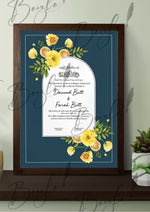 Load image into Gallery viewer, Nikkah Certificate with Dark Blue Attractive Design | NC-095
