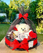 Load image into Gallery viewer, Teddy Valentine Gift Basket | GB-229