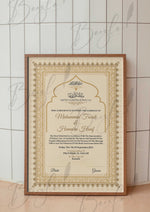 Load image into Gallery viewer, Nikah Certificate with Name &amp; Arabic Ayat | NC-083
