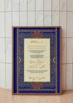 Load image into Gallery viewer, Luxury Nikah Certificate With Dark Blue &amp; Golden Attractive Design | RNCF-004
