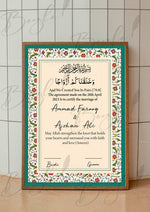 Load image into Gallery viewer, Nikah Certificate With Classic Flower Border | NC-069
