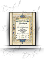 Load image into Gallery viewer, The Classical Nikah Certificate With Customized Name &amp; Signature Box | NC-072
