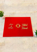 Load image into Gallery viewer, Red Nikkah Booklet with Unique Design and Elegant Golden Detailing | NB-035
