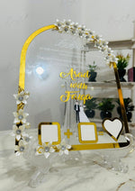 Load image into Gallery viewer, Nikkah Acrylic Thumb Board Decorated With Crystal Flowers | NAF-021