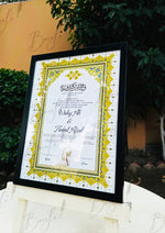 Load image into Gallery viewer, The Brown and Black Nikah Frame with Beautiful Design | NC-167
