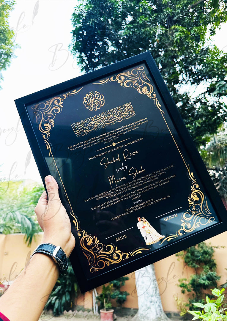 Nikah Certificate With Premium Black Design | NC-154