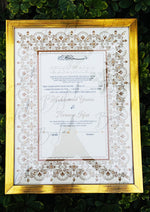 Load image into Gallery viewer, Luxury Mandy Pink &amp; White Stone Nikah Certificate | SNC-007
