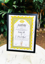 Load image into Gallery viewer, The Brown and Black Nikah Frame with Beautiful Design | NC-167
