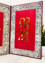 Load image into Gallery viewer, Red Nikkah Booklet with Unique Design and Elegant Golden Detailing | NB-035
