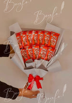 Load image into Gallery viewer, Elegant White KitKat Chocolate Bouquet with Red Bow | BCG-009
