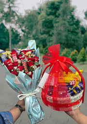 Chocolate Bouquet & Snack Basket Combo Gift | GDEL-046