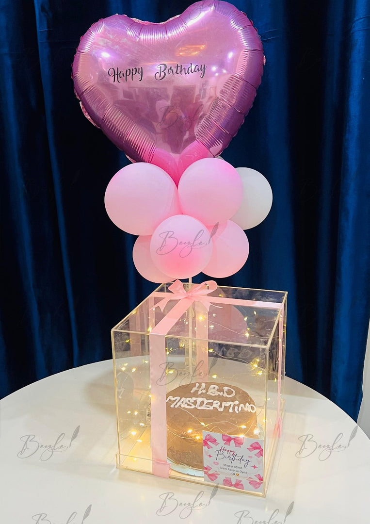 Birthday Box with Balloon & Custom Name | GC-071