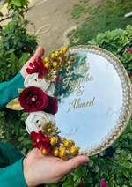 Load image into Gallery viewer, Elegant Nikkah Ring Tray with Mirror Base | NT-029