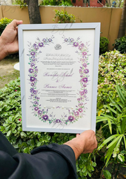 Silver Floral Nikah Certificate | SNC-014