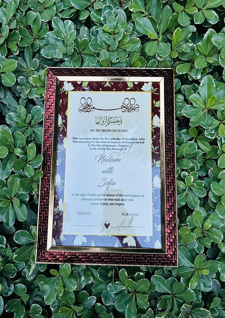 Luxury Nikah Certificate With Beautiful Design | NC-174