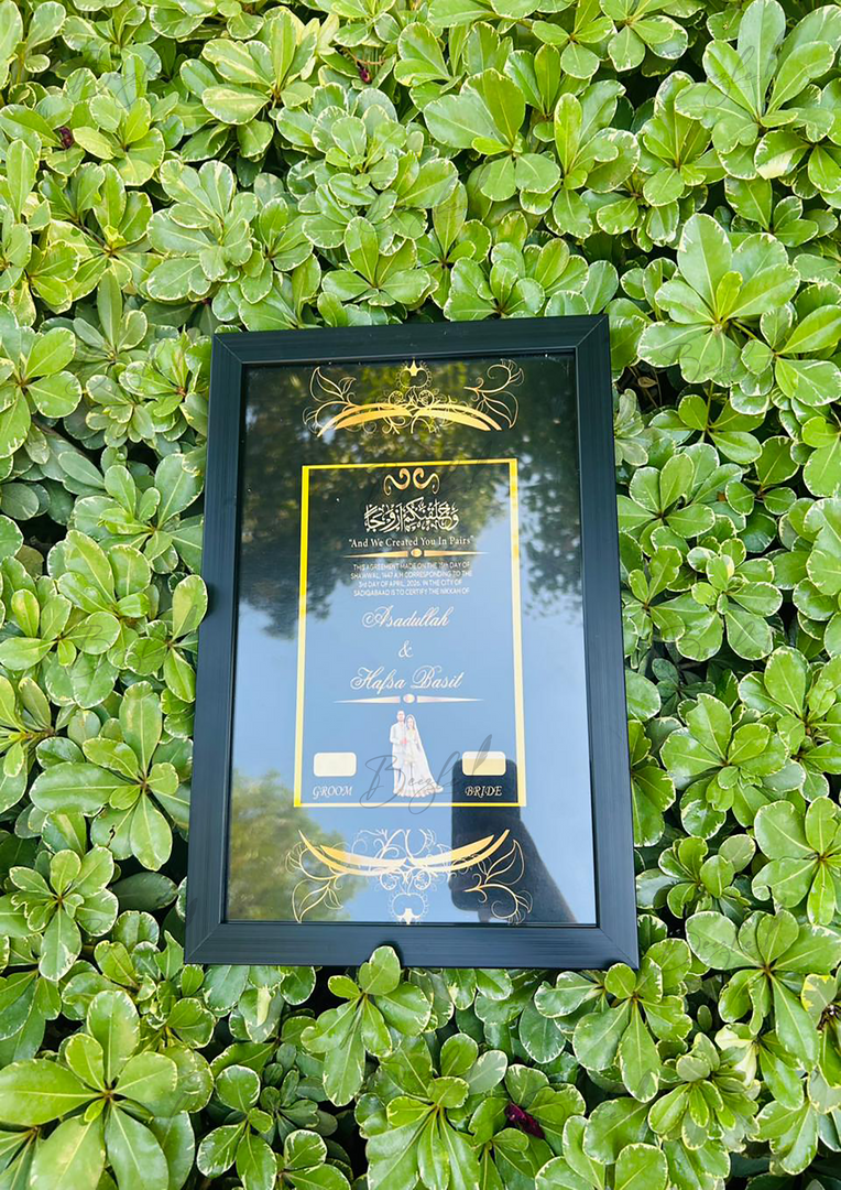 Customized Nikah Certificate With Black Classic Print | NC-139