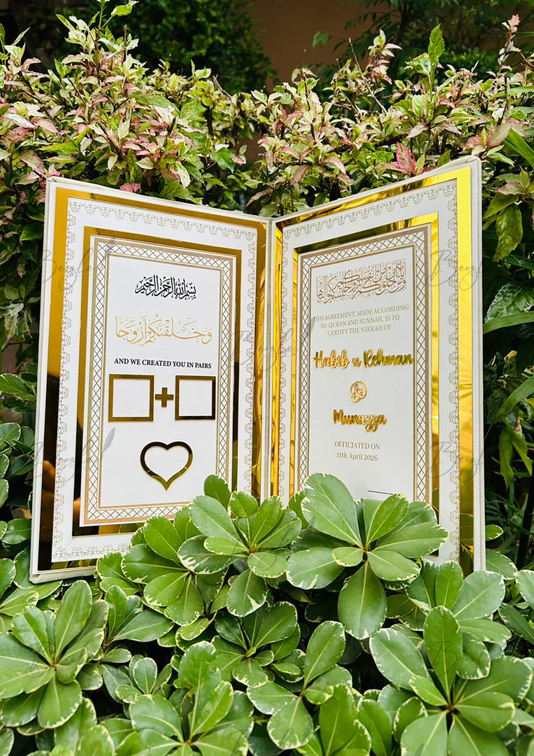The Golden Nikkah Booklet With Attractive Design | NB-022